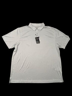 Callaway Men’s Gray Dawn Opti Dry Striped Performance Polo Golf Shirt XXL NWT